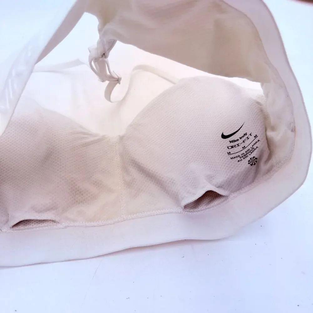 Nike Pro Dri-Fit White Halter Padded Sports Bra Size Medium